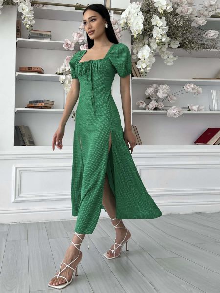 Платье миди из вискозы Jadone Fashion зеленое