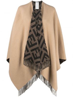 Strikke poncho med print Fendi