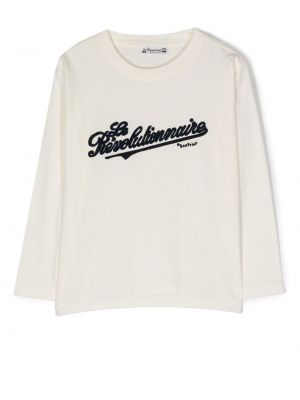 T-shirt con stampa a maniche lunghe Bonpoint bianco