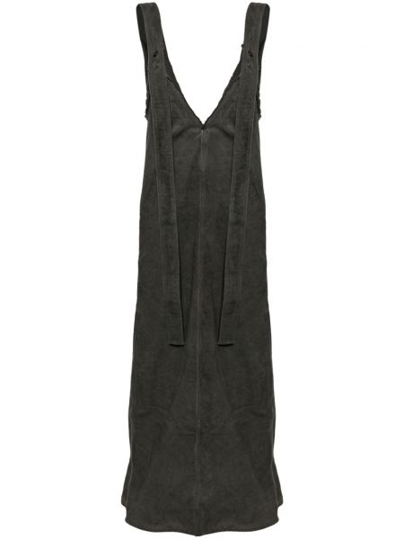 Dlouhé šaty s výstřihem do v Uma Wang šedé