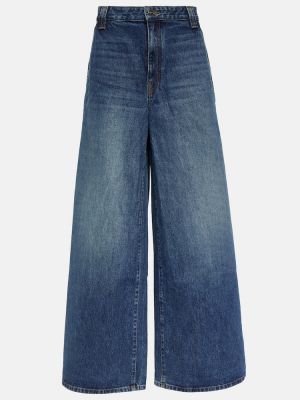 Voľné džínsy s vysokým pásom Khaite modrá
