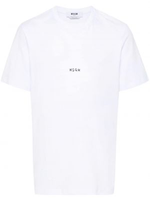 Βαμβακερή μπλούζα με σχέδιο Msgm λευκό