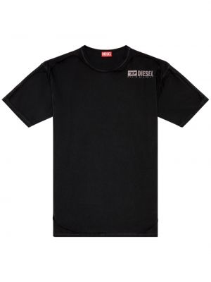 Тениска с разкъсвания Diesel черно