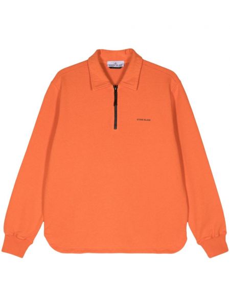 Sweatshirt aus baumwoll mit print Stone Island orange