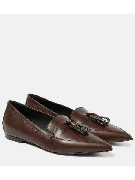 Læder loafers Brunello Cucinelli brun