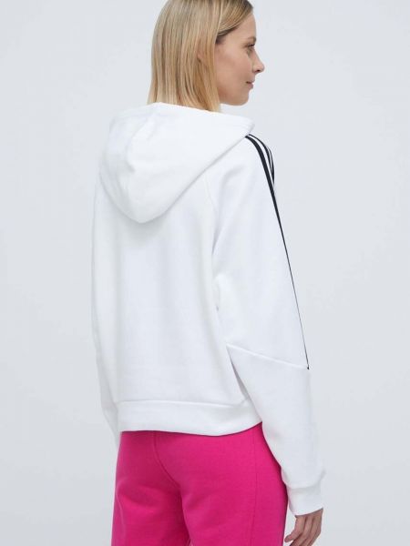 Mikina s kapucí s aplikacemi Adidas Performance bílá