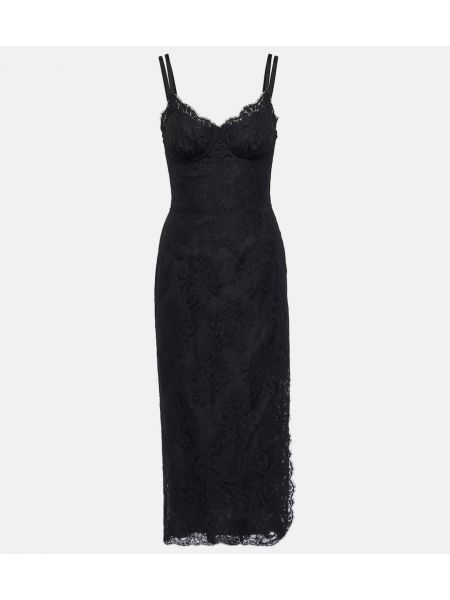 Μίντι φόρεμα με δαντέλα Dolce&gabbana μαύρο
