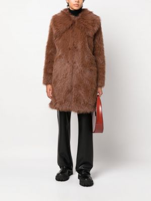 Manteau de fourrure oversize Pinko marron