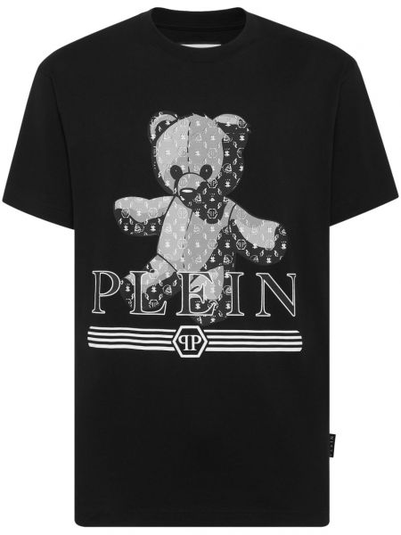Medvilninis marškinėliai Philipp Plein juoda