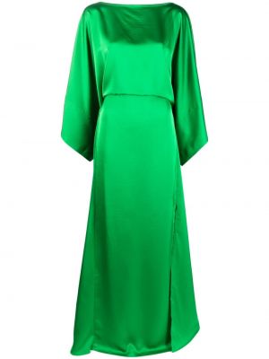 Satynowa sukienka koktajlowa drapowana Essentiel Antwerp zielona