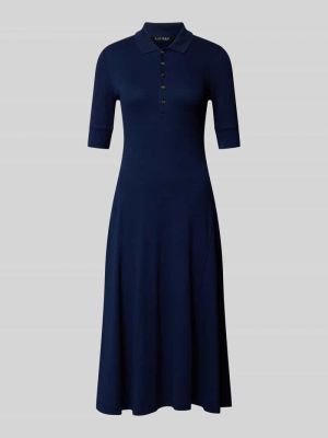 Sukienka midi bawełniana Lauren Ralph Lauren niebieska
