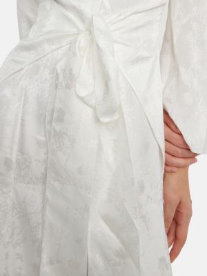 Svilena dolga obleka Galvan bela