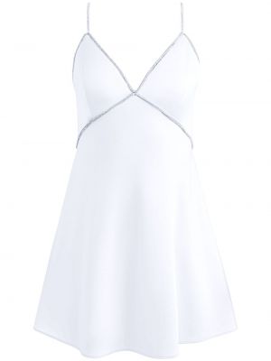 Křišťálové večerní šaty Alice + Olivia bílé
