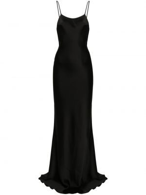 Σατέν μάξι φόρεμα The Andamane μαύρο