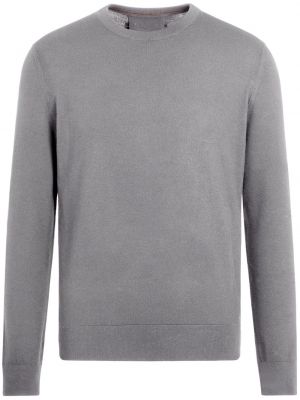 Вълнен пуловер с кръгло деколте Zegna сиво