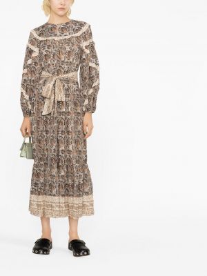 Sukienka długa z nadrukiem w abstrakcyjne wzory Ulla Johnson