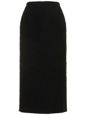 Vlněné pouzdrová sukně Alessandra Rich černé