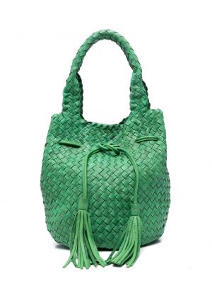 Плетени кожени шопинг чанта P.a.r.o.s.h. зелено