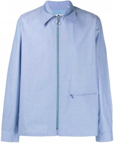 Camisa con cremallera manga larga Anglozine azul