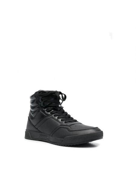Sneakersy skórzane na obcasie na wysokim obcasie Calvin Klein czarne