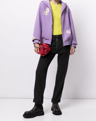 Kokvilnas kapučdžemperis ar apdruku Natasha Zinko violets