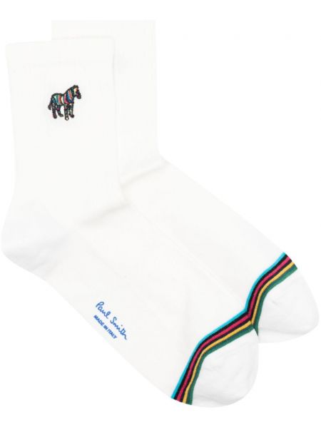 Pamučne čarape s vezom Paul Smith bijela