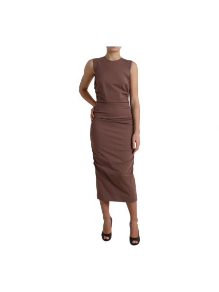 Vestido midi Dolce & Gabbana marrón