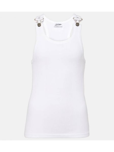 Bavlněný tank top jersey Jean Paul Gaultier bílý