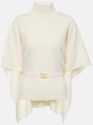 Шерстяной свитер с высоким воротником Valentino белый