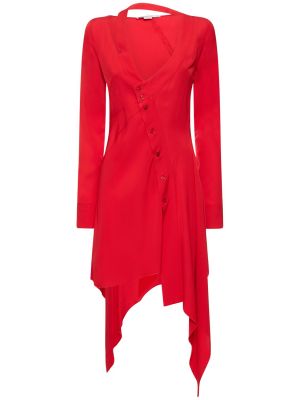 Viskózové dlouhé šaty Stella Mccartney červená
