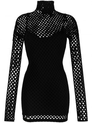 Mini obleka z mrežo Philipp Plein črna