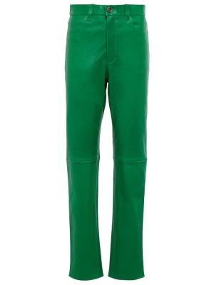 Kožené kalhoty Stouls - zelená