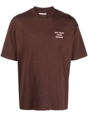 T-shirt con stampa Drôle De Monsieur marrone