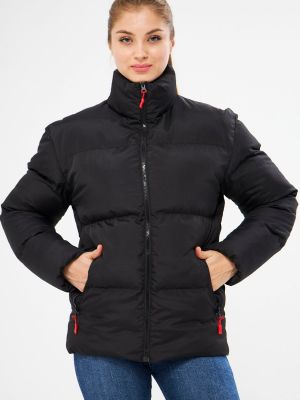 Зимно палто с качулка River Club черно
