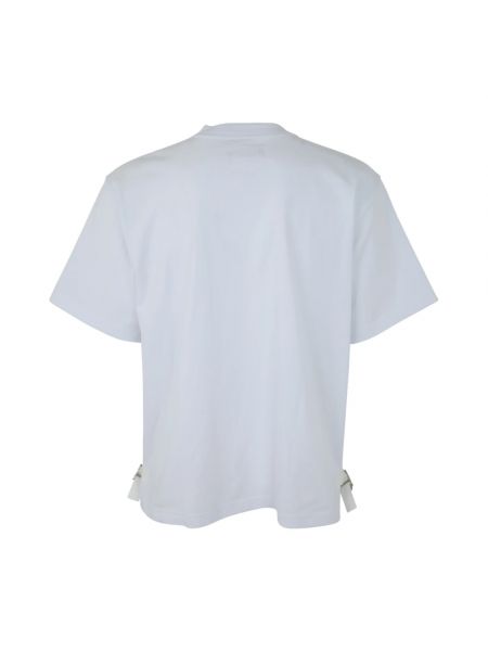 Nylonowa koszulka bawełniana z dżerseju Sacai biała