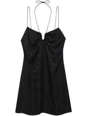Saténové koktejlové šaty Anine Bing - černá