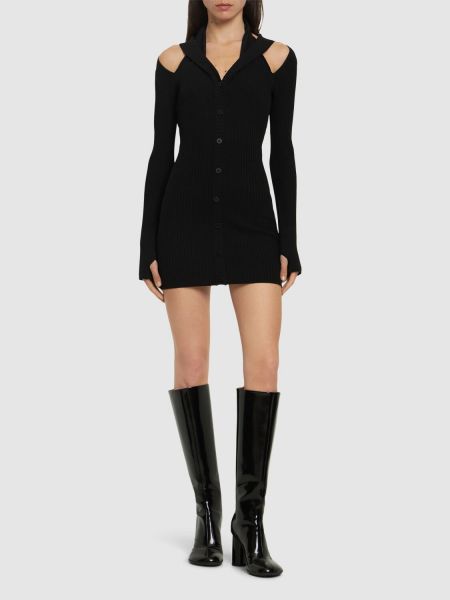 Viskózové mini šaty Andreadamo černé