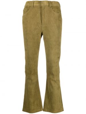 Pantaloni din piele de căprioară Paula verde