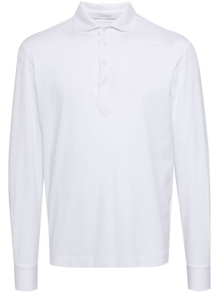 Памучна поло тениска Cruciani бяло