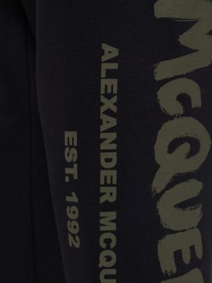 Medvilninės sportinės kelnes Alexander Mcqueen juoda