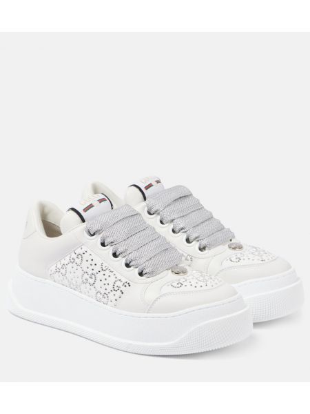 Läder sneakers Gucci Screener vit