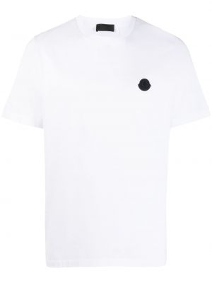 T-shirt en coton à imprimé Moncler blanc