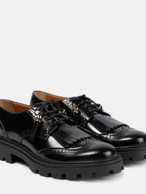 Usnjene brogue čevlji Tod's črna
