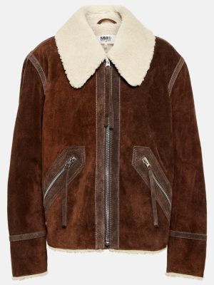 Замшевая куртка Mm6 Maison Margiela, коричневая
