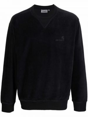 Velours sweatshirt mit stickerei Carhartt Wip schwarz