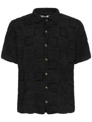 Bavlněná košile s výšivkou Gimaguas černá