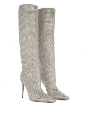 Guminiai batai su kristalais Dolce & Gabbana sidabrinė