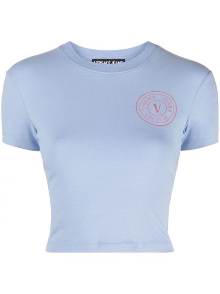 T-shirt en coton Versace Jeans Couture bleu