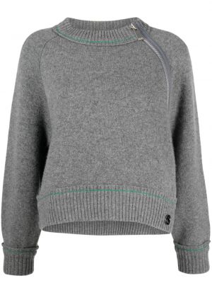 Pullover mit reißverschluss mit rundem ausschnitt Sacai grau