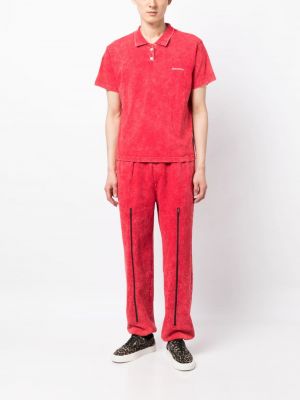 Bavlněné rovné kalhoty na zip Foo And Foo červené